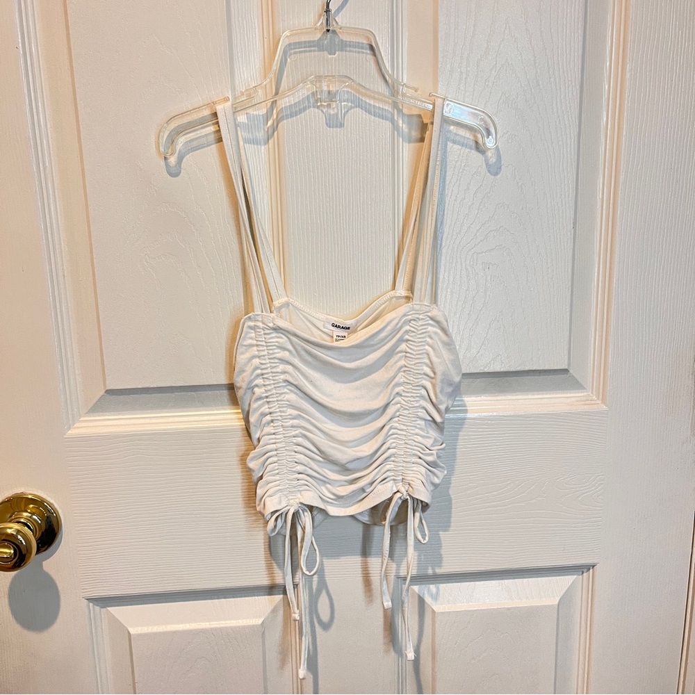 White Ruched Camisole Top